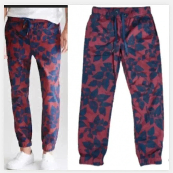 - 21MEN JOGGER PANTS MENS BURGUNDY AND NAVY POCKETS DRAWSTRING CASUAL SIZE… - Picture 2 of 9